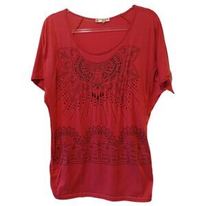 Agency Short Sleeve Burnt Sienna Ruched Side Tee Size L